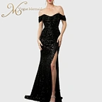 black long sequin dress